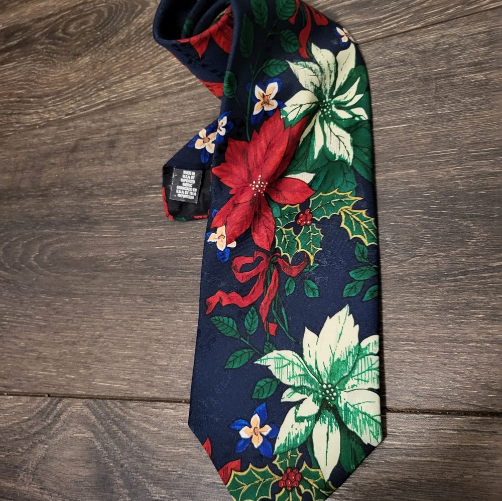 Vintage Holiday Hallmark Special Ties, Ponsiettas, Neck Tie - Picture 2 of 5